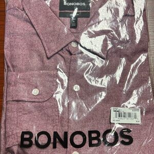 Bonobos Men's Burgundy Button Down Shirt Short XL